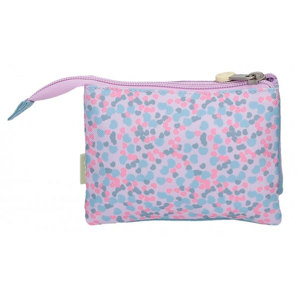 Portofel fete, Enso Cute Girl, 3 compartimente, lila, 14x10x5 cm