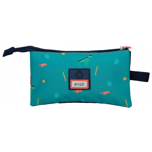 Penar baieti scoala, Enso Dino Artist, 3 compartimente, multicolor, 22x12x5 cm