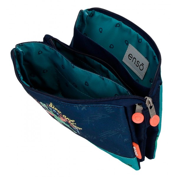 Penar baieti scoala, Enso Dino Artist, 3 compartimente, multicolor, 22x12x5 cm