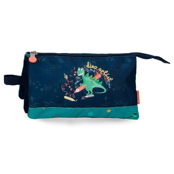 Penar baieti scoala, Enso Dino Artist, 3 compartimente, multicolor, 22x12x5 cm