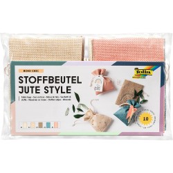 Sac bumbac/poliester, culori asortate Boho Chic, set 10 buc, Folia