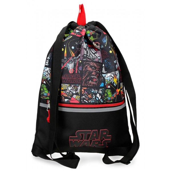 Sac sport baieti, Star Wars Galactic Team, buzunar frontal, multicolor, 35x46 cm