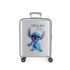 Troler copii, Disney 100 Stitch, ABS, TSA, valiza mica, argintie, 55x40x20 cm