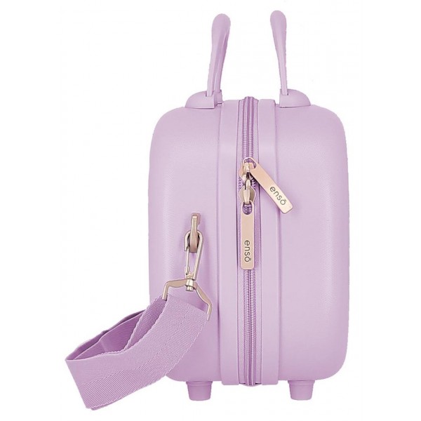 Geanta calatorie copii, Disney 100 Happiness, ABS, adaptabila, lila, 21x29x15cm
