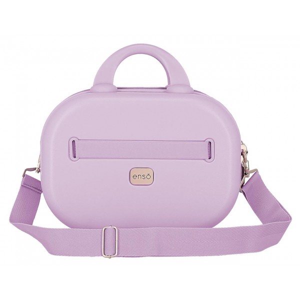 Geanta calatorie copii, Disney 100 Happiness, ABS, adaptabila, lila, 21x29x15cm
