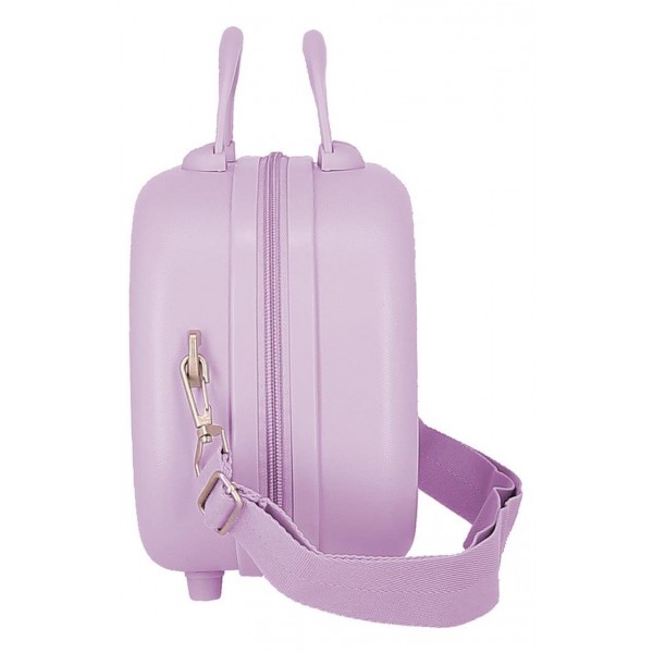 Geanta calatorie copii, Disney 100 Happiness, ABS, adaptabila, lila, 21x29x15cm