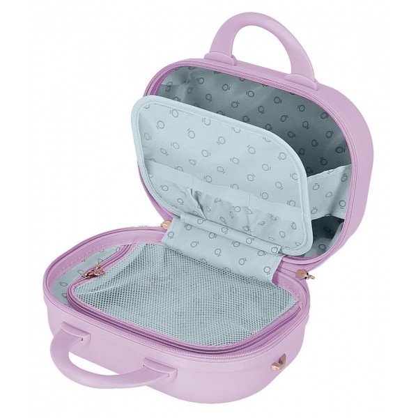 Geanta calatorie copii, Disney 100 Happiness, ABS, adaptabila, lila, 21x29x15cm