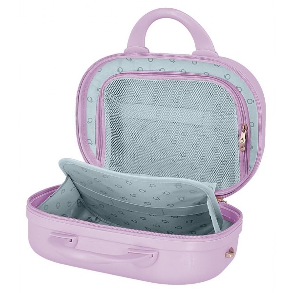 Geanta calatorie copii, Disney 100 Happiness, ABS, adaptabila, lila, 21x29x15cm