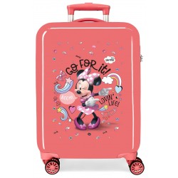 Troler cabina copii, Disney Minnie Loving Life, ABS, coral, 55x38x20 cm