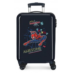 Troler cabina baieti, Marvel Spiderman Totally awesome, ABS, negru, 38x55x20 cm