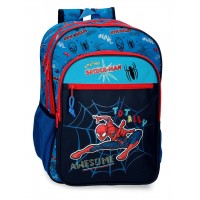 Ghiozdan scoala baieti, Marvel Spiderman Totally awesome, 2 compartimente, multicolor, 31x42x13 cm