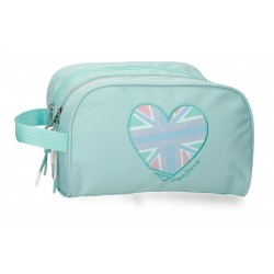 Borseta adaptabila fete, Pepe Jeans Nerea, 2 compartimente, turcoaz, 26x16x12 cm