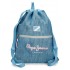 Sac sport fete, Pepe Jeans Lena, buzunar frontal, albastru deschis, 35x46x10 cm