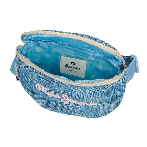 Borseta talie fete, Pepe Jeans Lena, albastru deschis, 27x11x6.5 cm