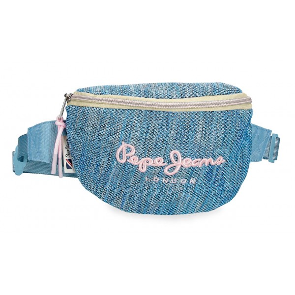 Borseta talie fete, Pepe Jeans Lena, albastru deschis, 27x11x6.5 cm