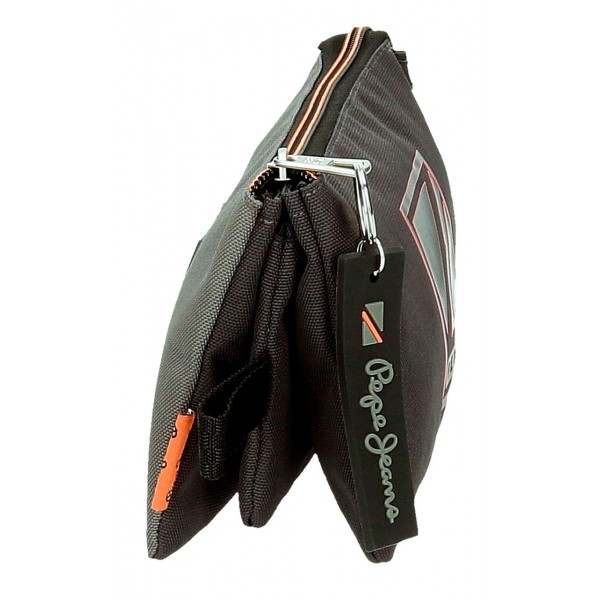 Penar baieti, Pepe Jeans Cody, 3 compartimente, negru, 22x12x5 cm