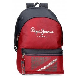 Rucsac adaptabil, Pepe Jeans Clark, 2 compartimente, buzunare laptop/tableta, rosu, 31x44x17.5 cm