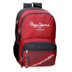 Rucsac adaptabil baieti, Pepe Jeans Clark, 2 compartimente, rosu, 32x45x15 cm