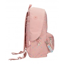 Rucsac fete, Pepe Jeans Carina, buzunare laptop/tableta, roz, 31x42x17.5 cm