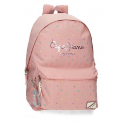 Rucsac fete, Pepe Jeans Carina, buzunare laptop/tableta, roz, 31x42x17.5 cm