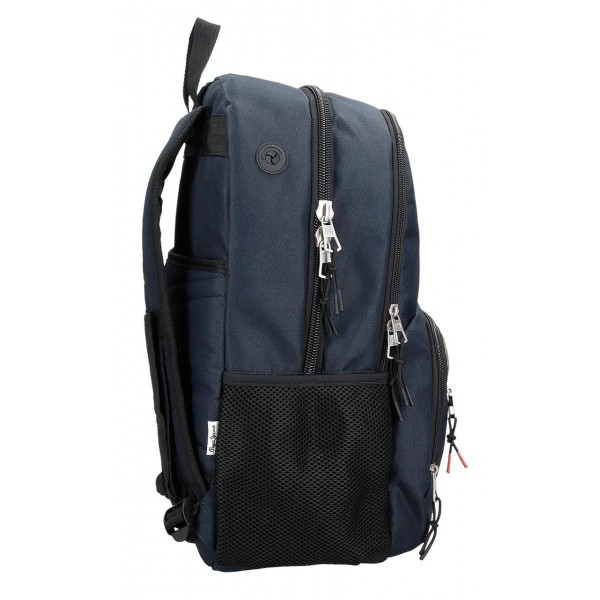 Rucsac casual, Pepe Jeans Cromwell, 2 compartimente, bleumarin, 33x46x15 cm