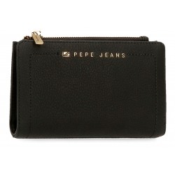 Portofel dama, Pepe Jeans Diane, card holder, protectie RFID, negru, 17x10x2 cm