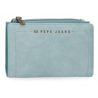Portofel dama, Pepe Jeans Diane, card holder, protectie RFID, albastru, 17x10x2 cm