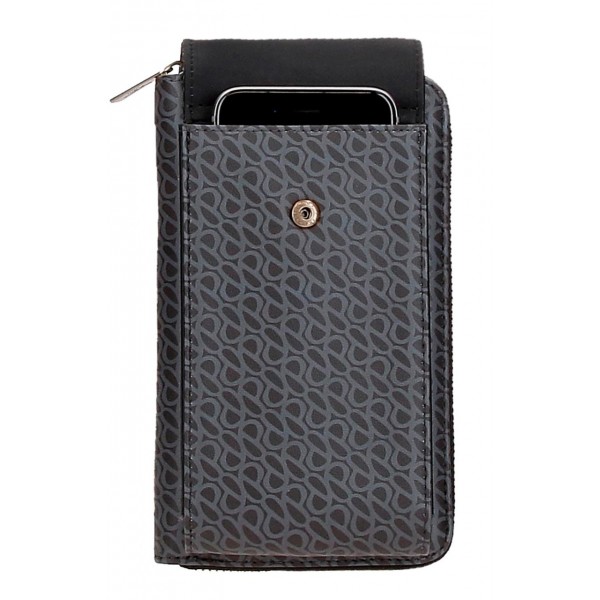 Geanta de telefon dama, Pepe Jeans Megan, cu portofel, sistem RFID, neagra, 20x11x4 cm