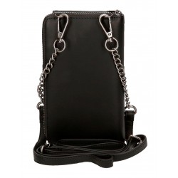 Geanta de telefon dama, Pepe Jeans Bethany, cu portofel, protectie RFID, neagra, 20x11x4 cm