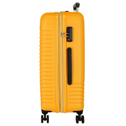 Troler mediu, Roll Road India, ABS, expandabil, ocru, 48x70x27 cm