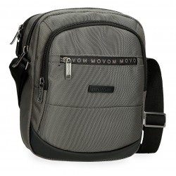 Geanta umar barbati, Movom Buster, 2 compartimente, buzunar tableta, gri, 22x27x10 cm