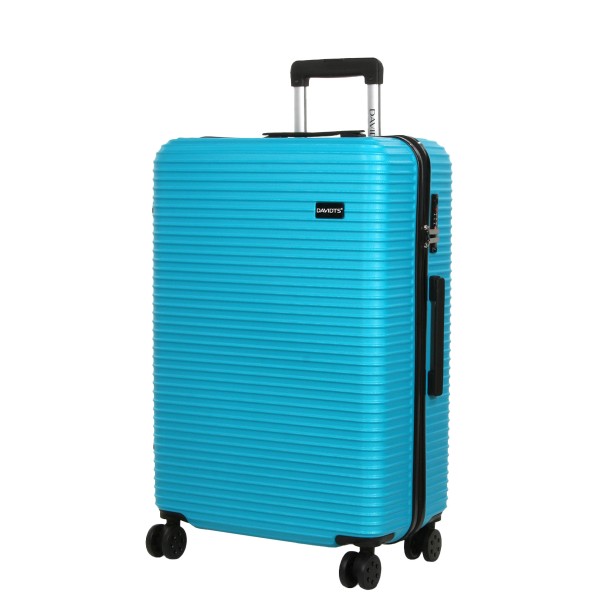 Troler mare ABS, Davidts Aviator, cyan, 74x49x29 cm