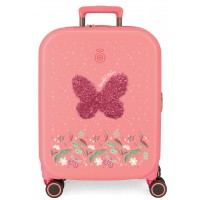 Troler cabina fete, Enso Beautiful Nature, ABS, expandabil, sistem TSA, roz, 40x55x20 cm