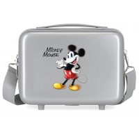 Geanta calatorie copii, Disney 100 Joyful Mickey, ABS, argintie, 21x29x15 cm