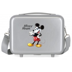 Geanta calatorie copii, Disney 100 Joyful Mickey, ABS, argintie, 21x29x15 cm