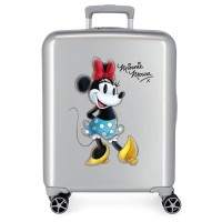 Troler cabina copii, Disney 100 Joyful Minnie, ABS, argintiu, 55x38x20 cm