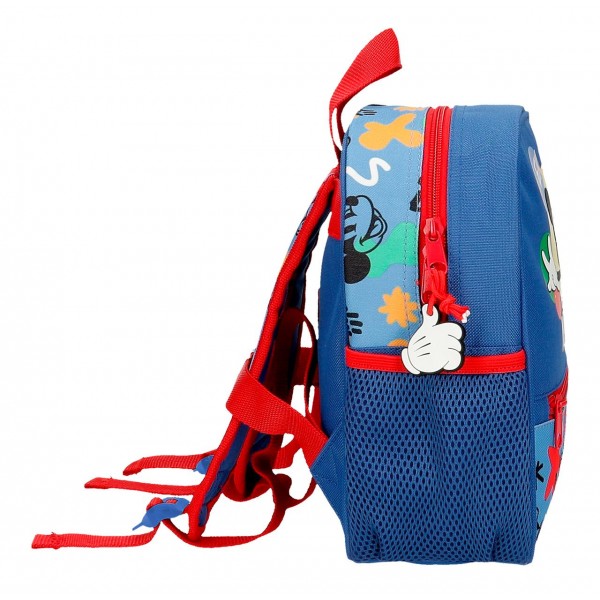 Ghiozdan gradinita baieti, Disney Mickey Peek a Boo, adaptabil, multicolor, 21x25x10 cm