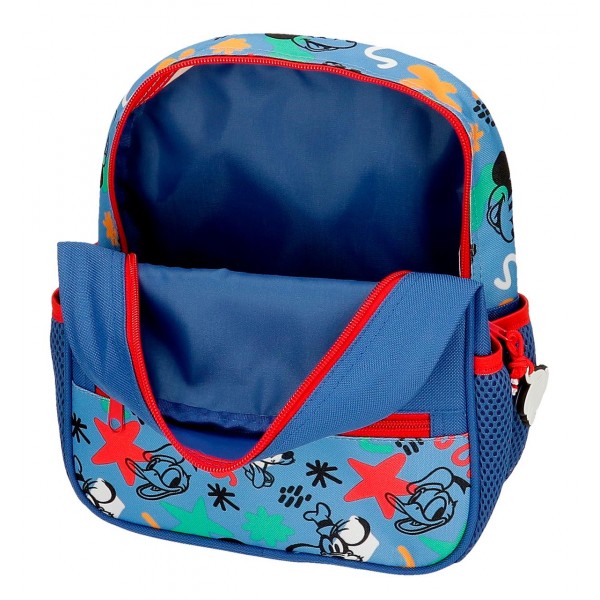 Ghiozdan gradinita baieti, Disney Mickey Peek a Boo, adaptabil, multicolor, 21x25x10 cm