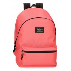 Rucsac casual, Pepe Jeans Aris Colorful, 2 compartimente, buzunare laptop/tableta, coral, 31x44x17.5 cm