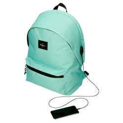 Rucsac casual, Pepe Jeans Aris Colorful, 2 compartimente, buzunare laptop/tableta, verde, 31x44x15 cm