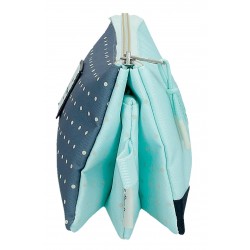 Penar scoala fete, Pepe Jeans Dalma, 3 compartimente, turcoaz, 22x12x5 cm