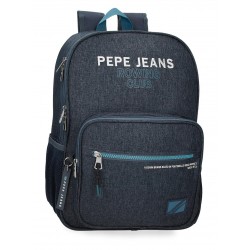 Rucsac baieti, Pepe Jeans Edmon, 2 compartimente, albastru, 30x40x13 cm