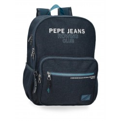 Rucsac baieti, Pepe Jeans Edmon, 2 compartimente, adaptabil, albastru, 30x40x13 cm