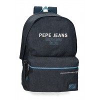 Rucsac laptop baieti, Pepe Jeans Edmon, 2 compartimente, albastru, 31x44x17.5 cm