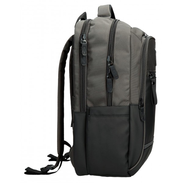 Rucsac barbati, Pepe Jeans Stratford, 2 compartimente, buzunare laptop/tableta, adaptabil, gri, 31x44x15 cm