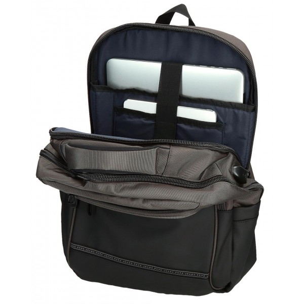 Rucsac barbati, Pepe Jeans Stratford, 2 compartimente, buzunare laptop/tableta, adaptabil, gri, 31x44x15 cm