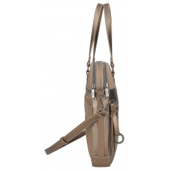 Geanta business dama, Pepe Jeans Ruby, 2 compartimente, buzunare laptop/tableta, taupe, 40x30x5 cm