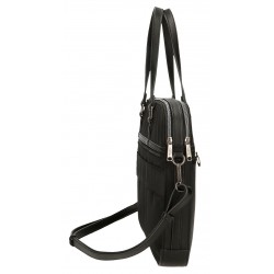 Geanta business dama, Pepe Jeans Christine, 2 compartimente, buzunare laptop/tableta, neagra, 41x30x10 cm