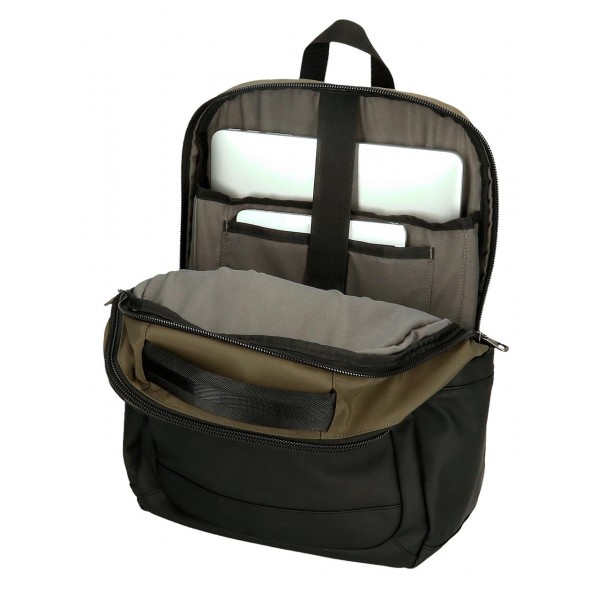 Rucsac barbati, Pepe Jeans Jarvis, 3 compartimente, buzunare laptop/tableta, verde inchis, 31x44x15 cm