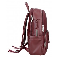 Rucsac business dama, Pepe Jeans Sprig, 2 compartimente, buzunare laptop 15 inch/tableta 12 inch, bordo, 29x40x11 cm
